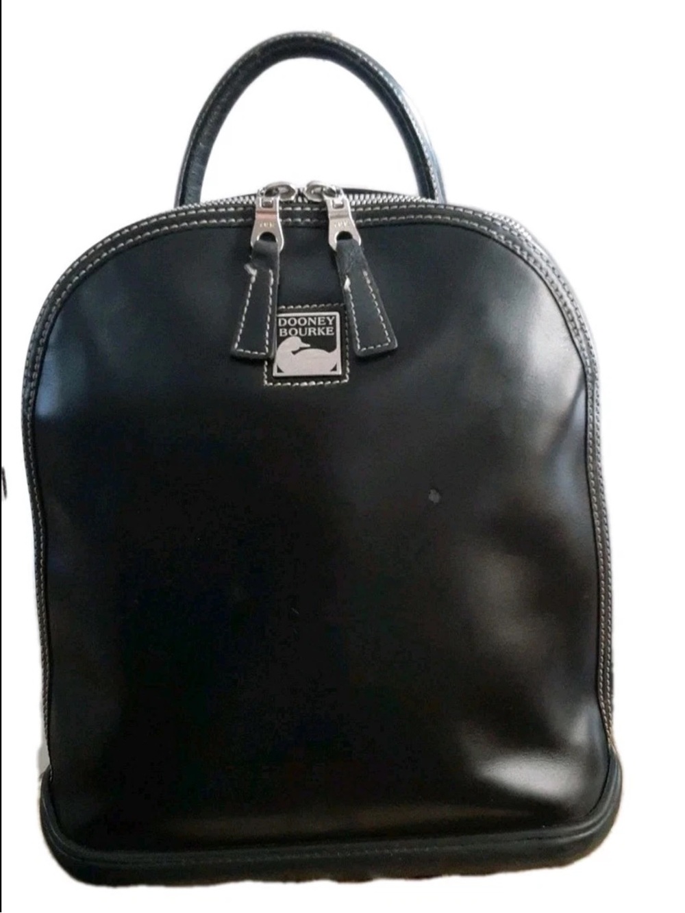Dooney & Bourke Vintage Y2K Black Leather Mini Backpack with Logo Plaque - Picture 6 of 13